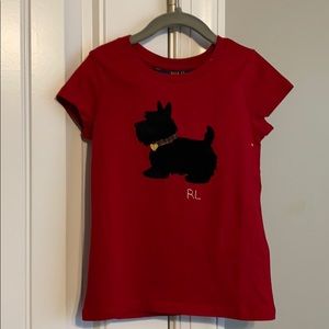 Little girls Red crew neck t shirt